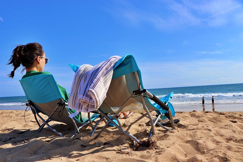 Nice C Low Beach Camping Folding Chair, Ultralight Backpacking Chair with Cup Holder & Carry Bag Compact & Heavy Duty Outdoor, Camping, BBQ, Beach, Travel, Picnic, Festival (Set of 1 Blue) - Image 3